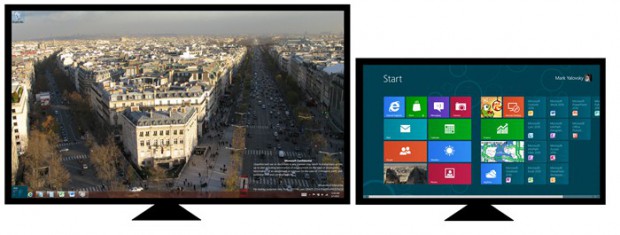 Windows 8 - ...nicht nur auf dem Hauptmonitor (Bild: Microsoft)
