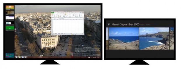 Windows 8 - aus jedem Monitor kann schnell zu kürzlich genutzten Anwendungen zurückgesprungen werden... (Bild: Microsoft)