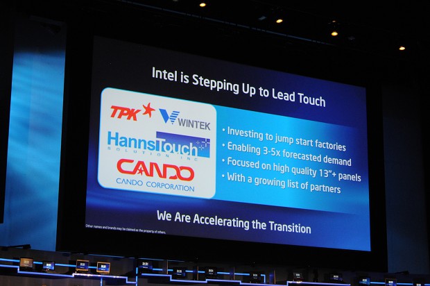 Intel will Touchscreen-Entwicklung fördern.
