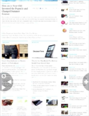 Die Schaltflächen links und rechts lassen sich heraus schieben und zeigen dann weitere Knöpfe.