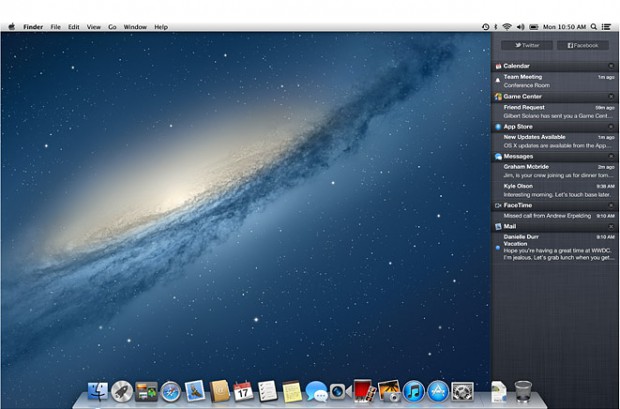 OS X 10.8 Mountain Lion mit Facebook-Integration