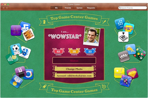 Gamecenter in OS X 10.8 Mountain Lion