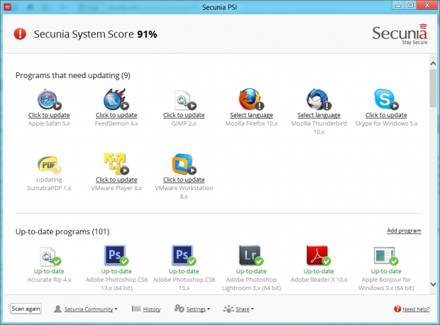Secunia PSI 3.0 - hier unter Windows 8
