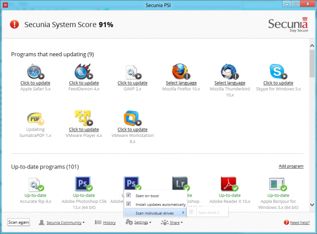 Nicht alle Anwendungen kann das Programm unter Windows 8 automatisch aktualisieren.