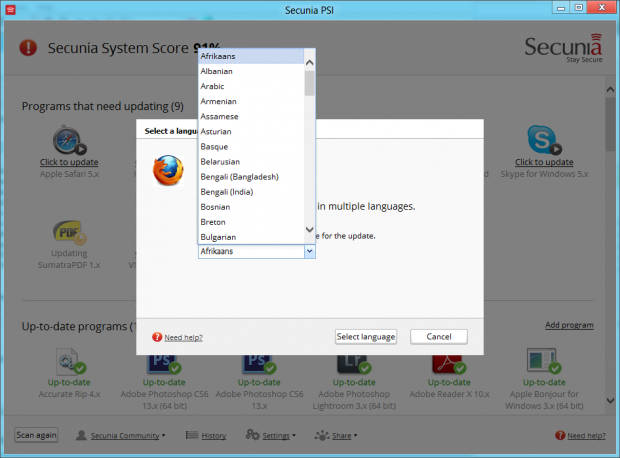 Für Firefox muss die Sprache angegeben werden. PSI 3.0 lässt sich auch in deutscher Sprache nutzen.