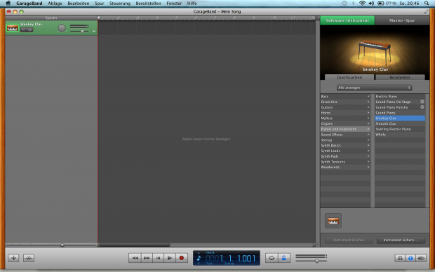 Garageband hat Apple hingegen nicht anpassen können. Die Instrumente wirken sehr grob.