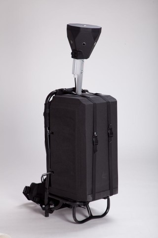 Mit dem Tragesystem kann die Kamera auf den Rücken geschnallt werden - für Aufnahmen zu Fuß oder mit dem Fahrrad. (Foto: Streetview Technology)