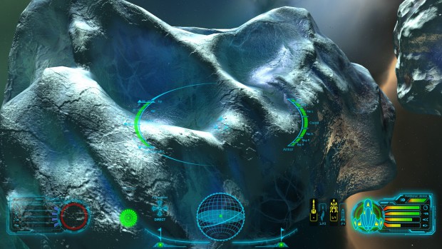 Skyjacker - Anflug auf einen großen Eis-Asteroiden (Bild: Digitilus)