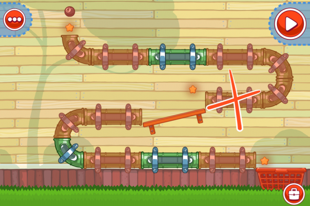 Die meisten Gegenst&auml;nde im Level sind fest montiert.