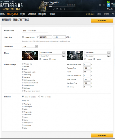 "Matches" für Battlefield 3