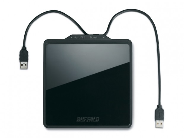 Buffalo-Mediastation BRXL-PC6U2B - von oben mit beiden ausgezogenen Kabeln (Bild: Hersteller)