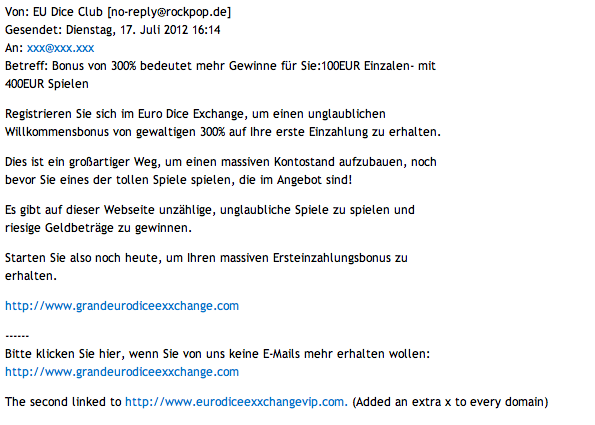 Auszug der Spam-Mail an Dropbox-Nutzer