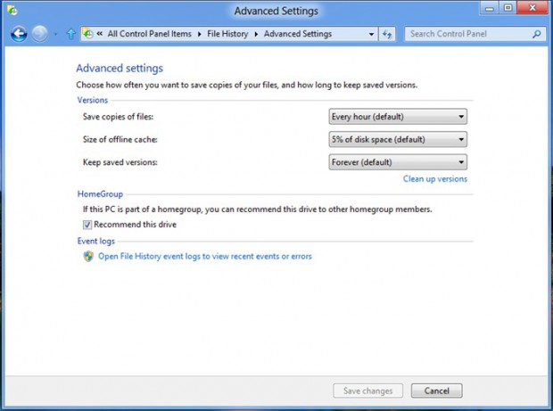 Verzeichnisse von der File-History-Sicherung ausnehmen
