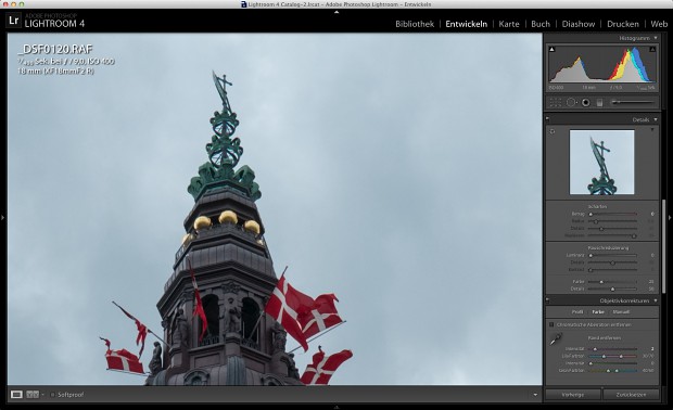 Der Randbereich des XF35mm F1.4 R ist leicht abgeblendet noch sehr scharf: