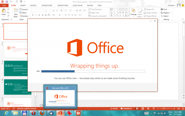 ...und kann im Hintergrund schon benutzt werden.