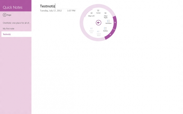 Ein Zurückknopf in der Mitte
