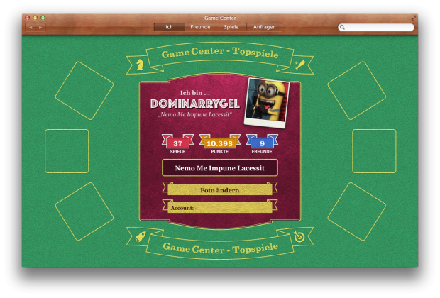 Gamecenter-Anwendung