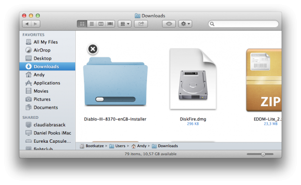 Fortschrittsanzeige beim Kopieren von Dateien.