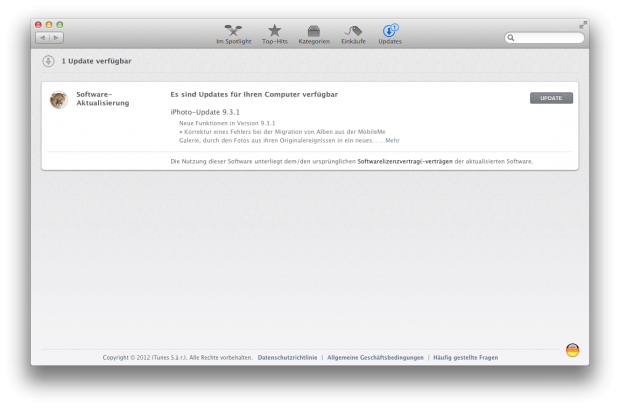 Die Softwareaktualisierung ist nun Teil des Mac App Stores.
