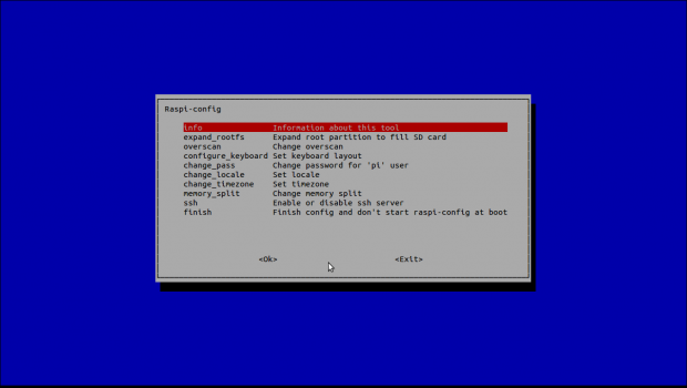 Die Konfigurationsdatei für das Raspberry Pi unter Debian