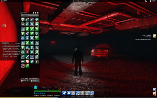 Im Parkdeck gibt es besonders wilde Lichteffekte.