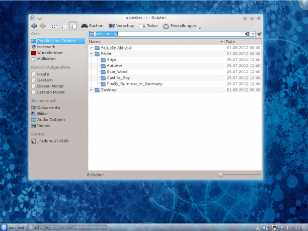 ...und über den Kio-Slave activities:/ aufrufen.