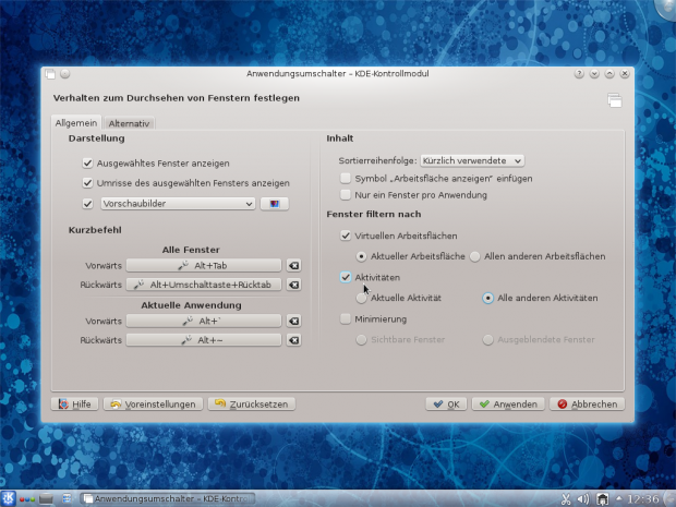 Der Fensterwechsler unterstützt nun auch Aktivitäten.