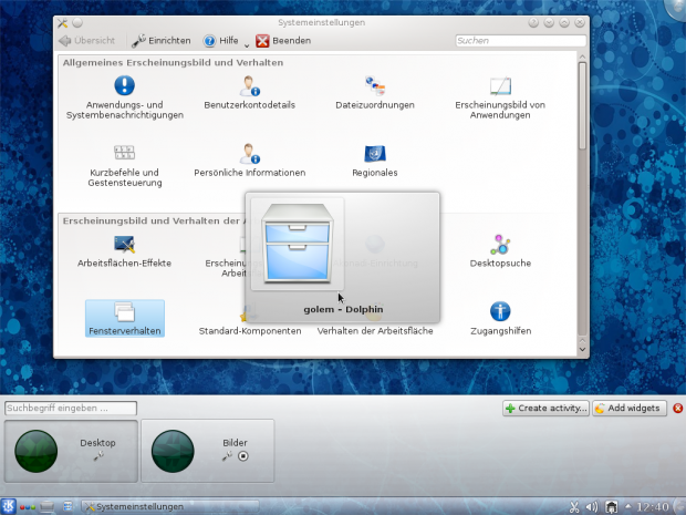 Per Alt+Tab kann so von einer Aktivität...