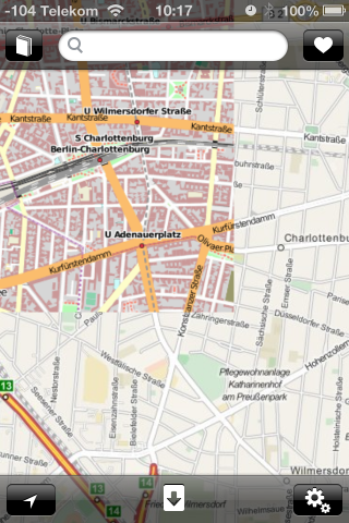 OSM-Daten sind in oberen Zoomstufen bereits detaillierter, wie an den Geb&auml;udeumrissen zu erkennen ist.