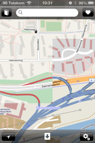 Die Darstellung von Stra&szlig;en wurde ver&auml;ndert. Unten rechts: OSM, oben links: Mapquest.