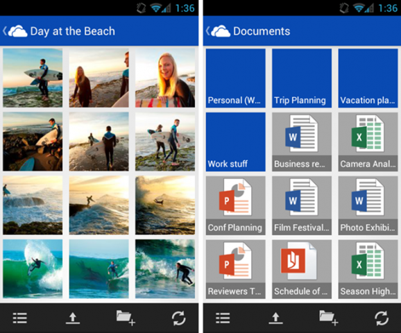 Android-App von Skydrive (Bild: Microsoft)