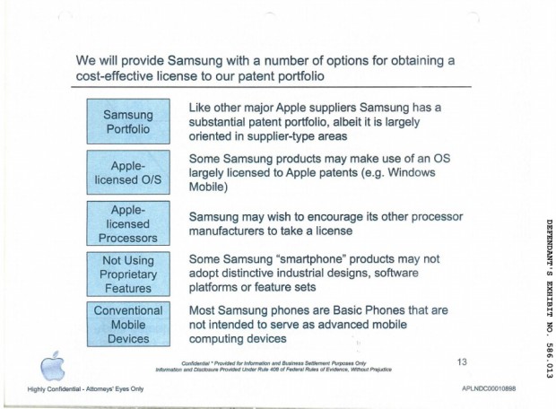 Ausz&uuml;ge aus dem Lizenzangebot von Apple an Samsung