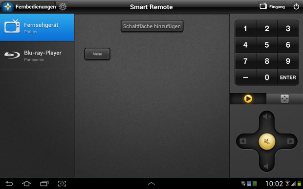 Mit dem Infrarotsender lässt sich das Tablet auch als Fernbedienung für Fernseher, Blu-ray-Player oder Stereoanlagen nutzen.