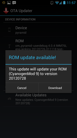Die App f&uuml;r automatische Updates vom OTA Update Center (Screenshot: OTA Update Center)
