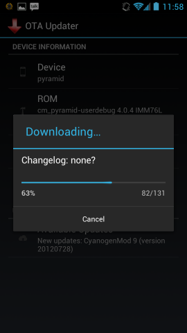 Die App f&uuml;r automatische Updates vom OTA Update Center (Screenshot: OTA Update Center)