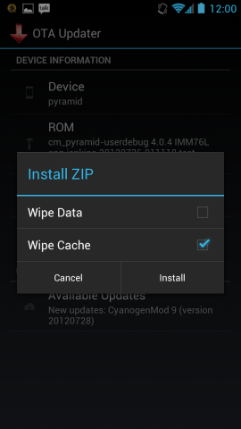 Die App f&uuml;r automatische Updates vom OTA Update Center (Screenshot: OTA Update Center)