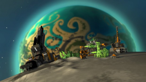 Planetary Annihilation - eine Mondbasis (Bild: Uber Entertainment)