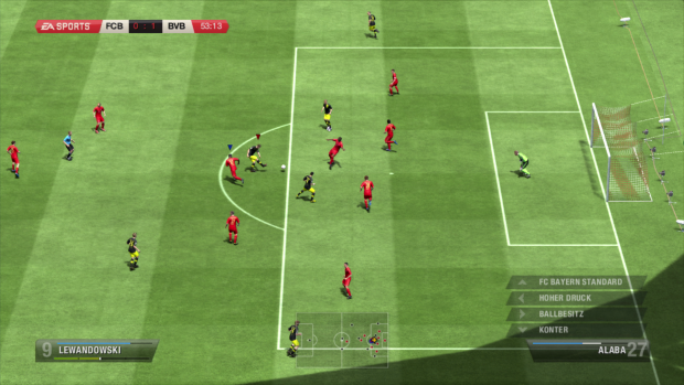 Taktikänderungen bei den Bayern (unten rechts)