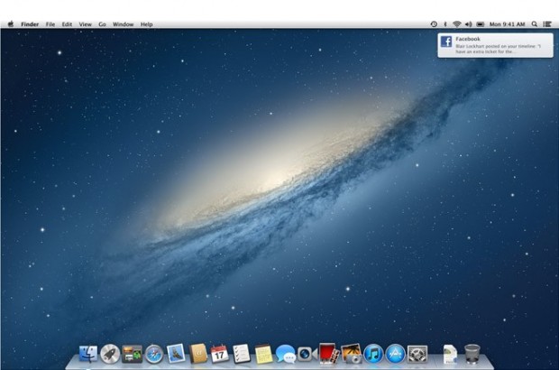 Facebook-Benachrichtigungen kommen über die neue Nachrichtenzentrale von Mac OS X Mountain Lion