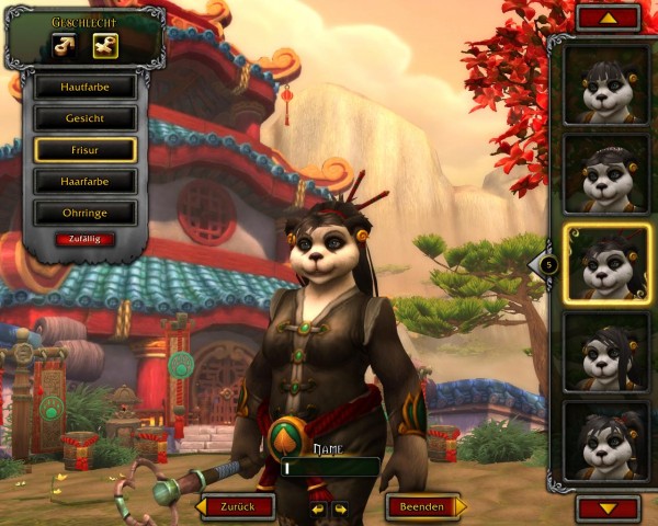 ... und weibliche Panda-Mönche basteln.