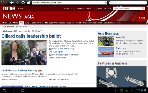 Opera Mini 7.5 für Android (Quelle: Opera Software)
