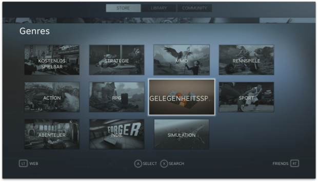 Die Genreübersicht im Marktplatz