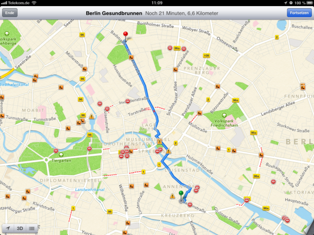 Warnungen zur Stra&szlig;ensituation in Berlin