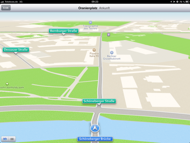 Eine Routenabweichung sorgte beim Test f&uuml;r eine pl&ouml;tzliche Ankunft.