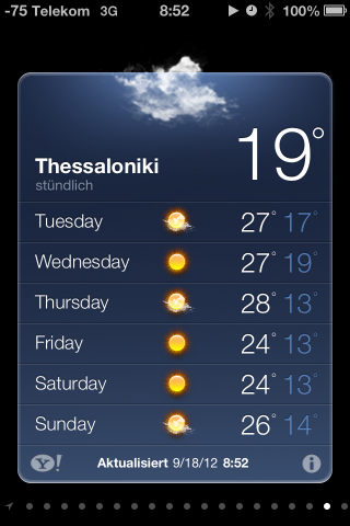 Auch die Wetter-App wurde &uuml;berarbeitet. 