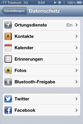 Umfangreiche Datenschutzeinstellungen