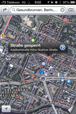Eine gesperrte Stra&szlig;e