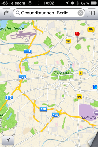 Wer die Karte vergr&ouml;&szlig;ert, sieht einen weiteren Flughafen sowie den Namen des l&auml;ngst geschlossenen Flughafens Tempelhof.