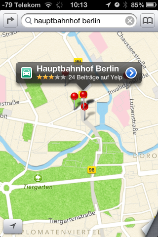 Dank Yelp-Daten ist er trotzdem zu finden.