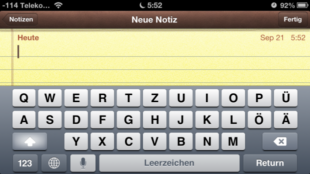 Die Umlaute sind im Querformat angenehm zu bedienen.